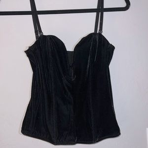 velvet black crop top